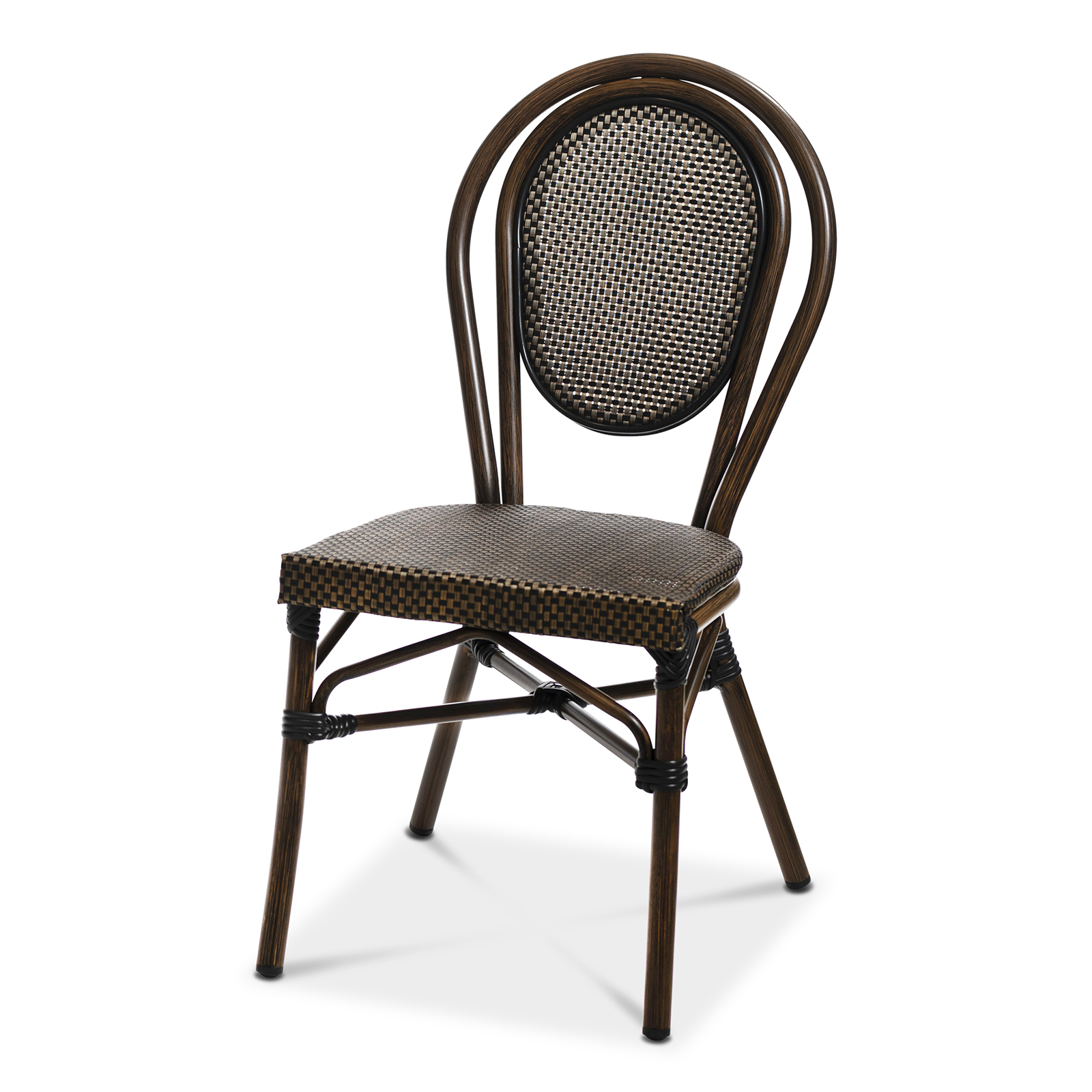 Stol Rennes, Svart/brun textilene