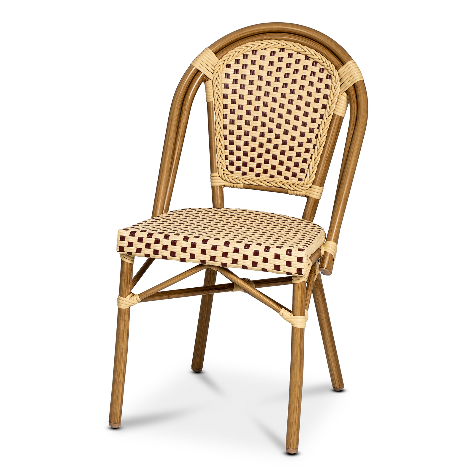 Stol Paris, Vinrød/creme fiberrotting