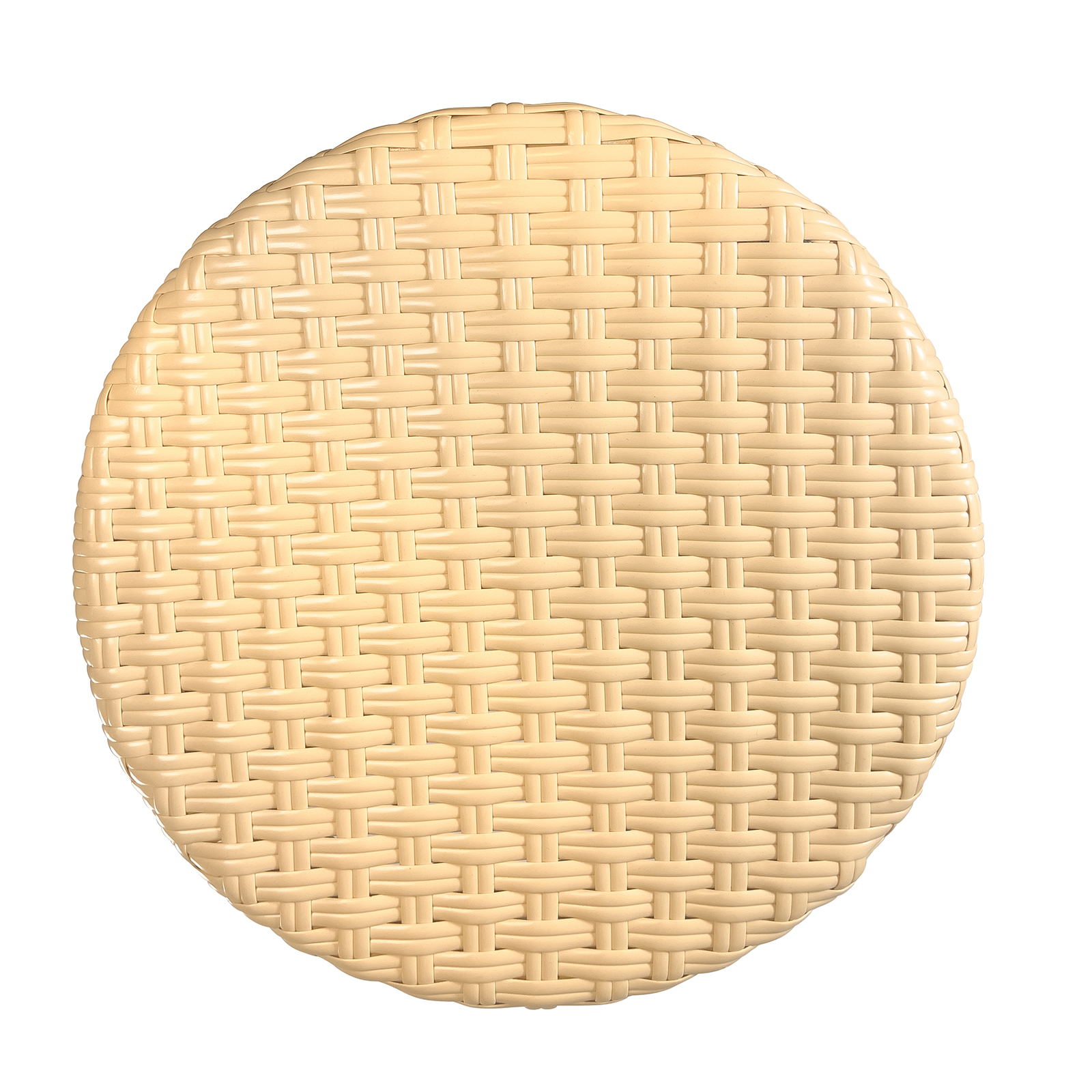 Stool low Paris, Creme fiberrattan