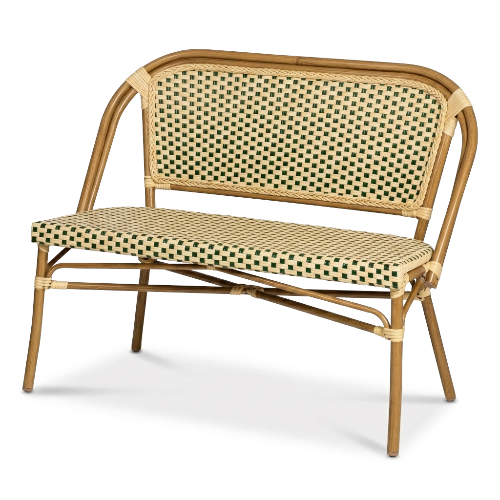 Paris 2-seters sofa, grønn/krem fiberrot