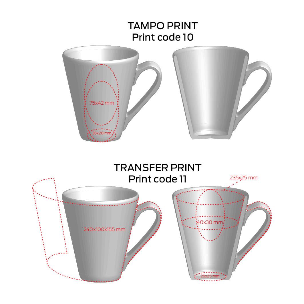 Mugg Attila, vit/marin 20cl