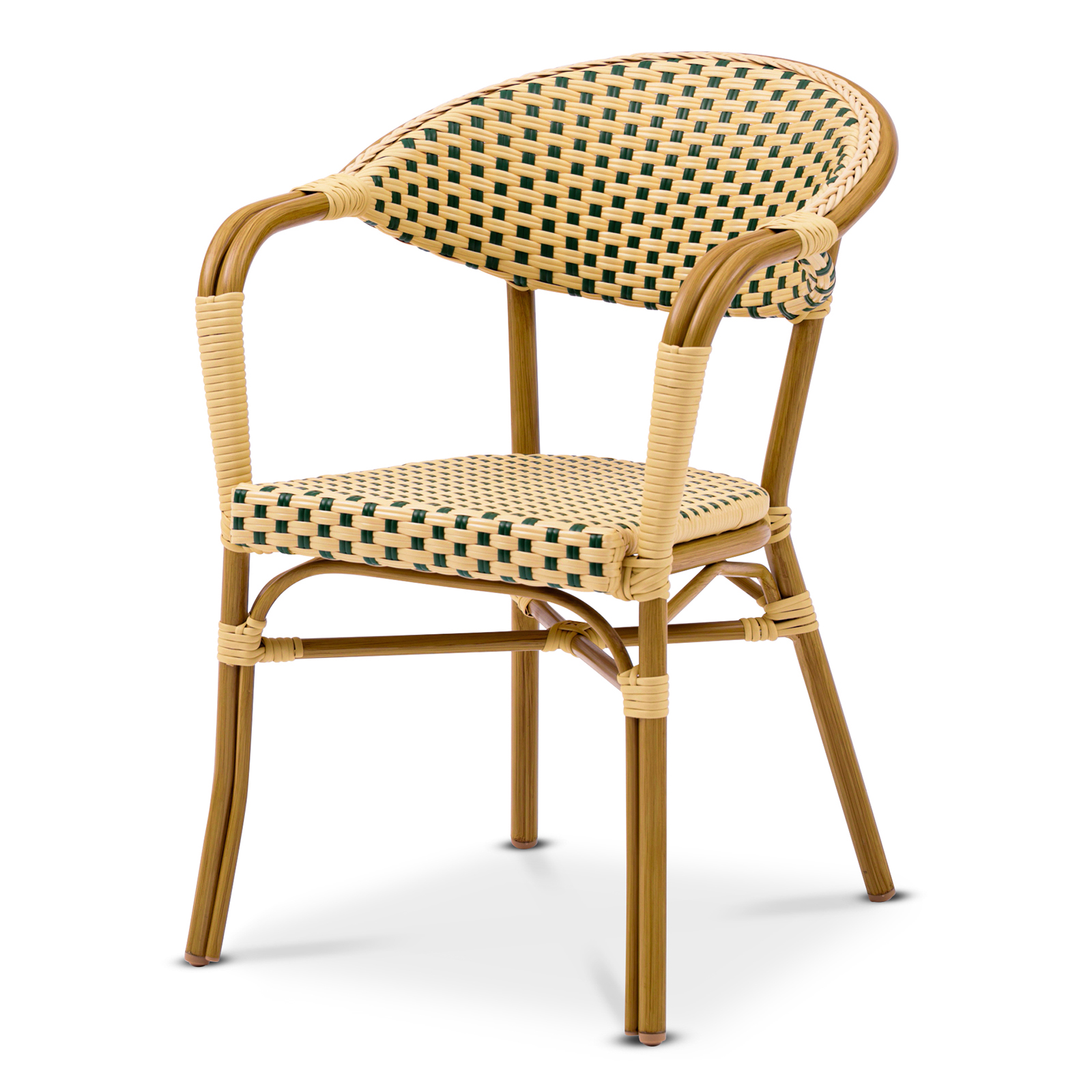 Karmstol Monaco,Grønn/creme fiberrotting