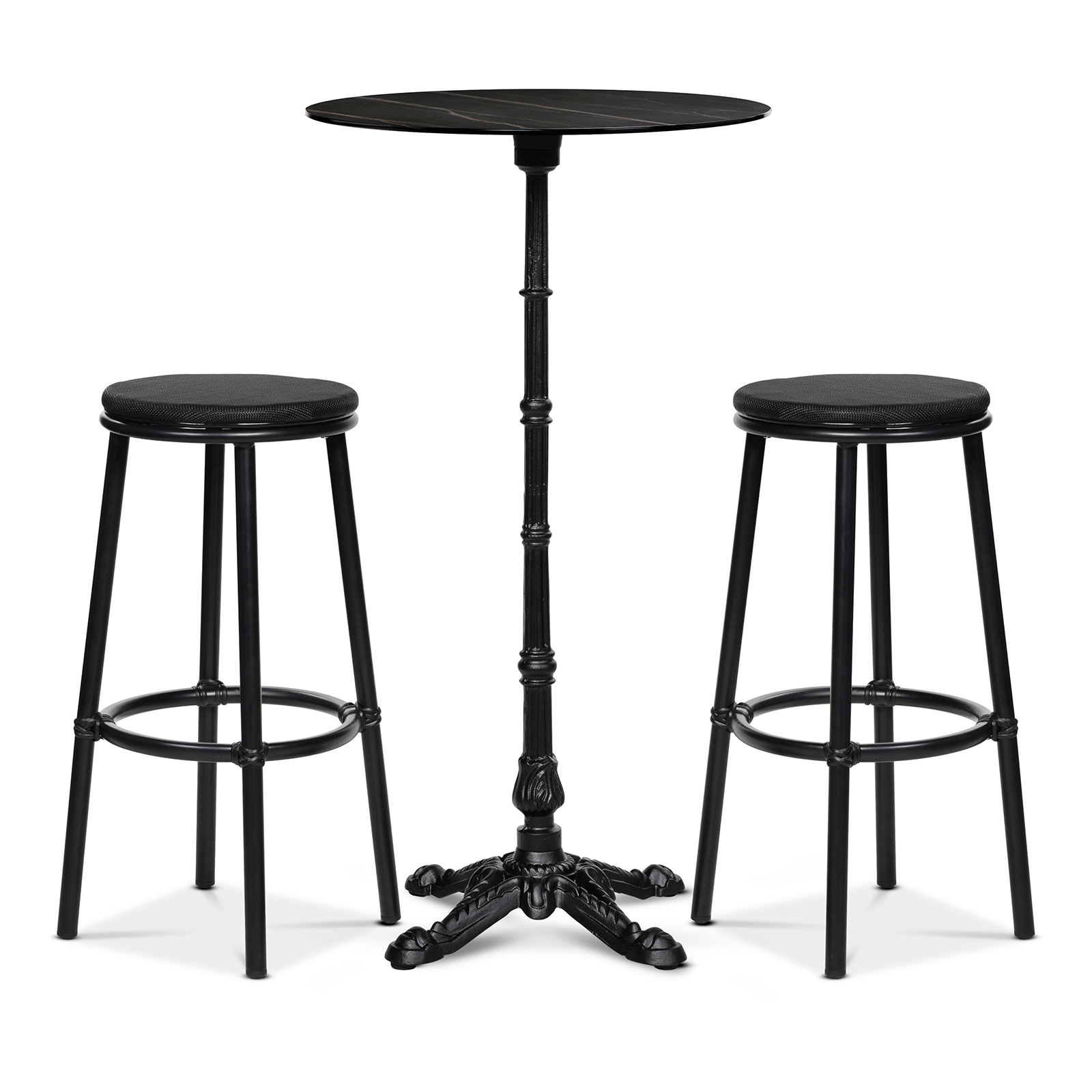 Bar stool, black, Texteline